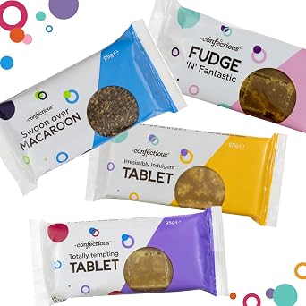 Scottish Gifts - Handmade 4 Bars Scottish Selection Box Gift Set with Tablet, Fudge & Macaroon - 4 x 95g, Artisanal Luxury Scottish Sweets, Perfect Scottish Hamper Idea