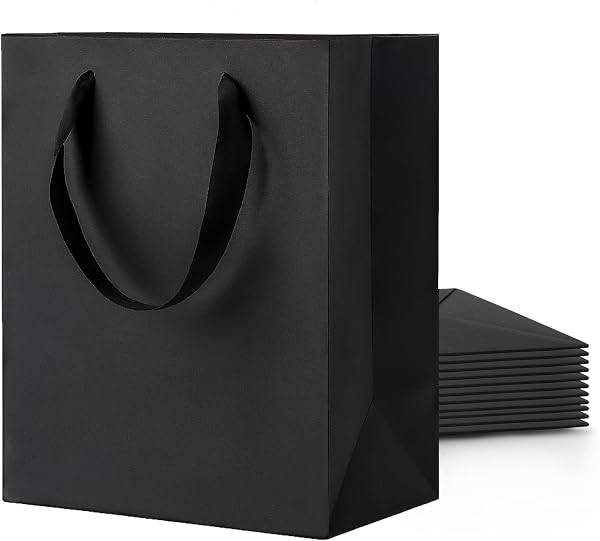 Argivean Black Gift Bags With Handles: Gift Bags Bulk For Wedding Party Birthday Business