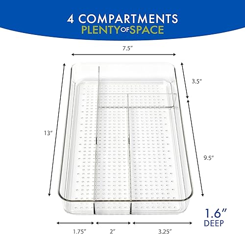 Miniatura 8 de Dial Industries B694W Bandeja organizadora de cubiertos de malla pequeña color blanco