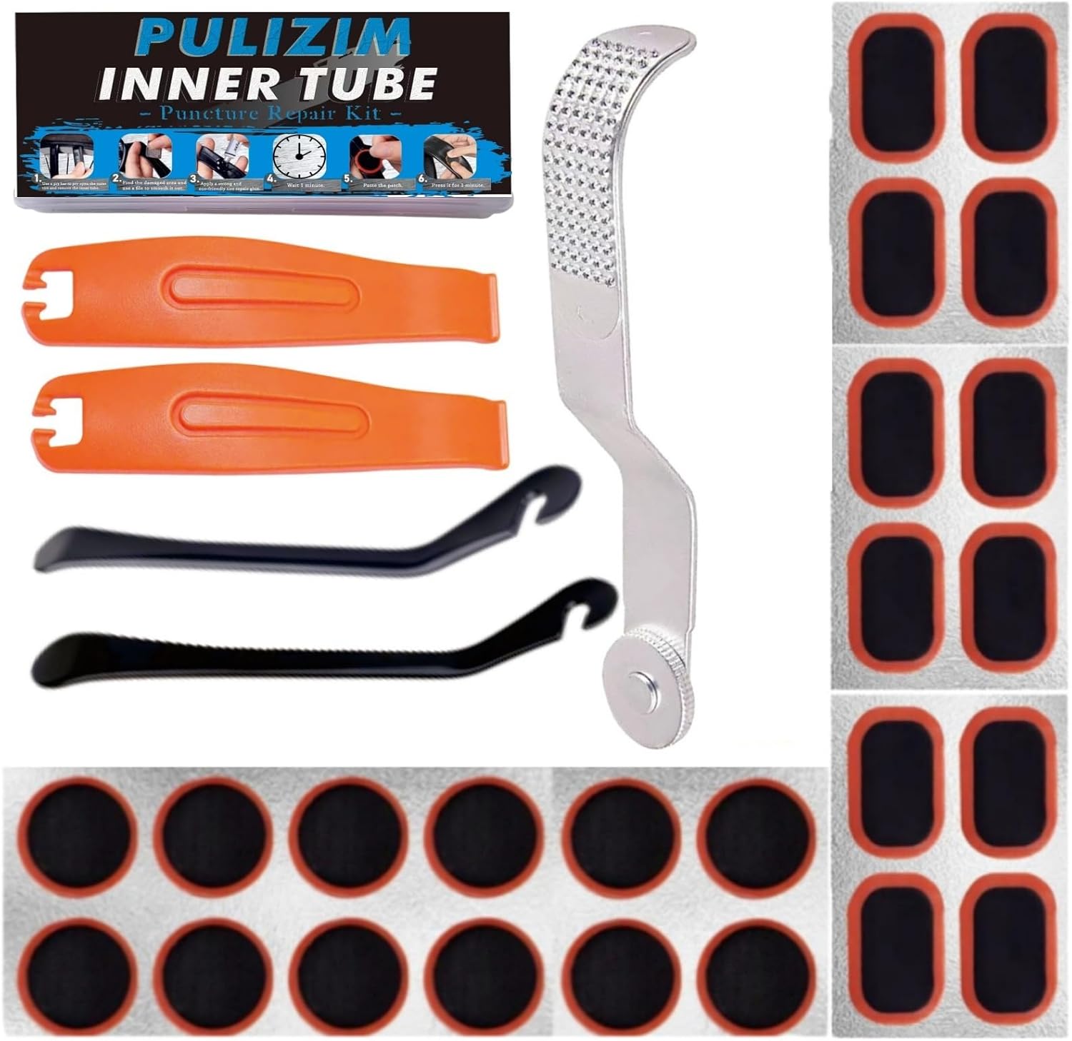 PULIZIM Bike Inner Tube Repair Kit Bicycle Tube Patch
