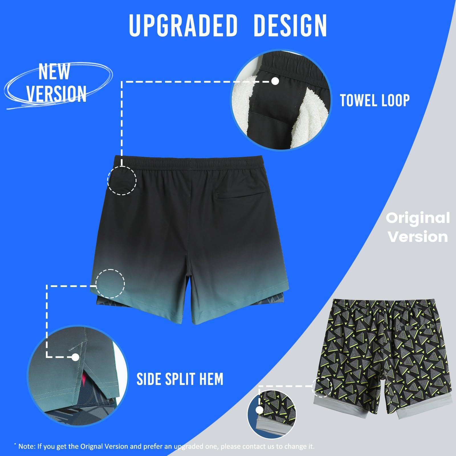 maamgic Pantalones cortos de entrenamiento para hombre, 2 en 1, elásticos, de 5 pulgadas, con entrepierna de gimnasio, pantalones cortos para correr con forro de compresión, bolsillo con cremallera