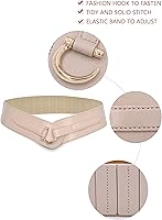 Vista 18 de TeeYee Cinturones de cuero elásticos renacentistas cintura elástica retro cinturón vintage moda medieval cinturón gancho cinturón Negro