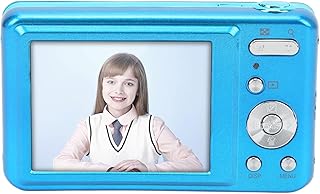 Câmera digital 4K, câmera de vídeo com zoom de 16x com IPS HD sem espelho, câmera HD de 48MP para fotografia macro, foco automático AF, luz de preenchimento LED, para presentes ao ar livre(Azul)