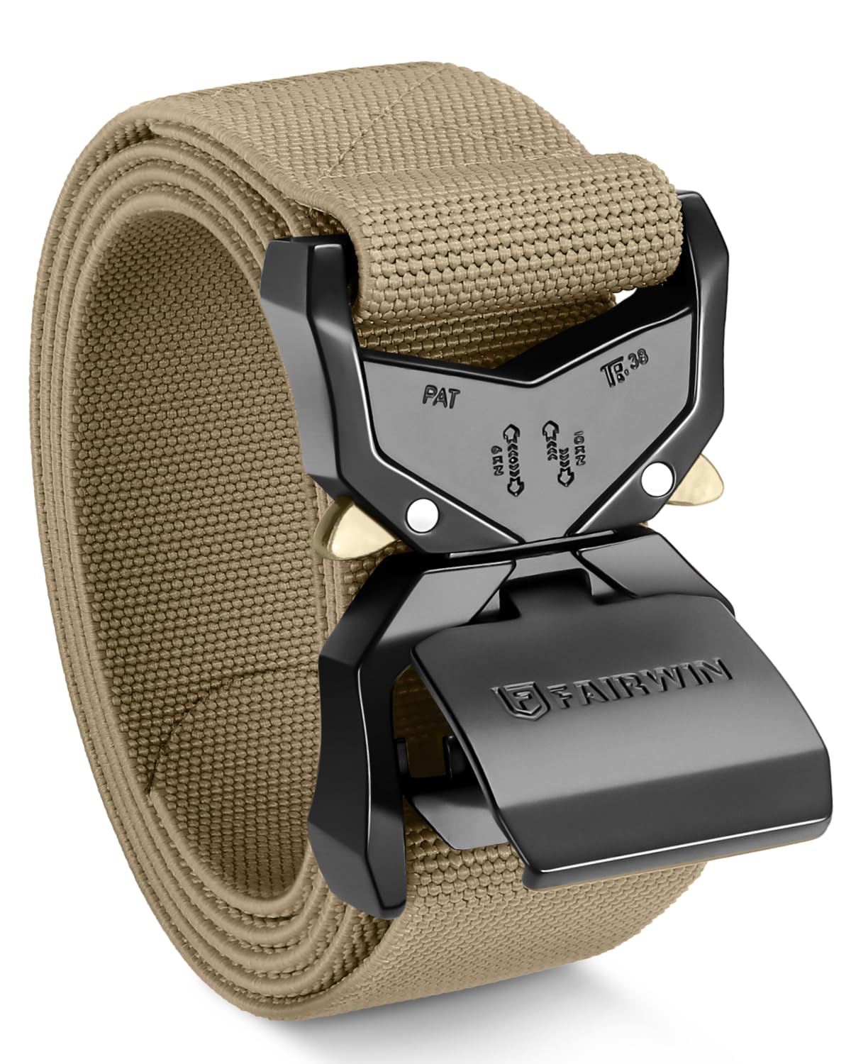 FAIRWIN Tactical Belt Men, 1.5" Nylon Web Military Hiking Rigger Work Belts with Heavy-Duty Quick-Release Buckle