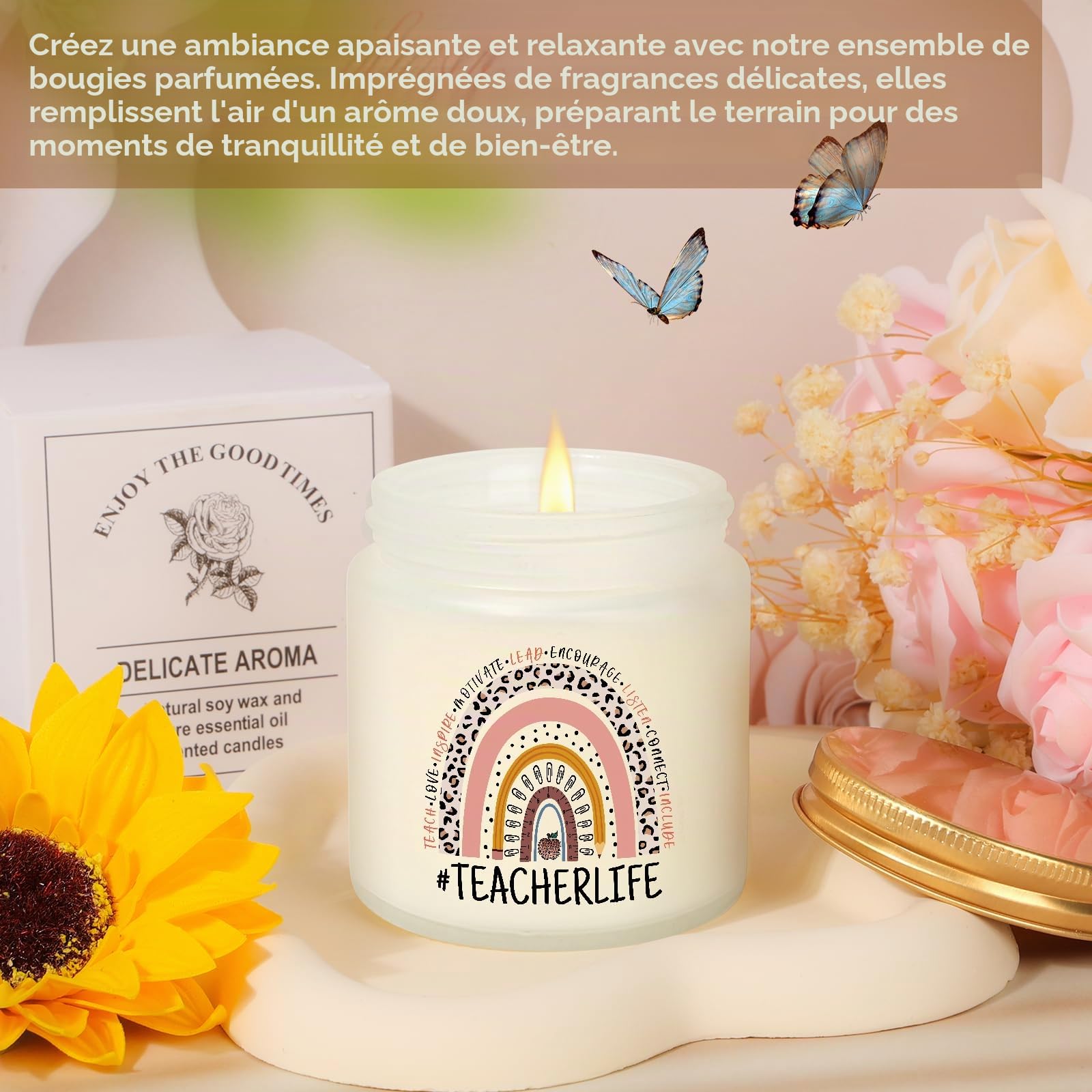 Cadeau pour enseignante pour femme, cadeau de rentrée scolaire, boîte cadeau de fin d'année, paniers de remerciement, cadeaux de Noël pour enseignants