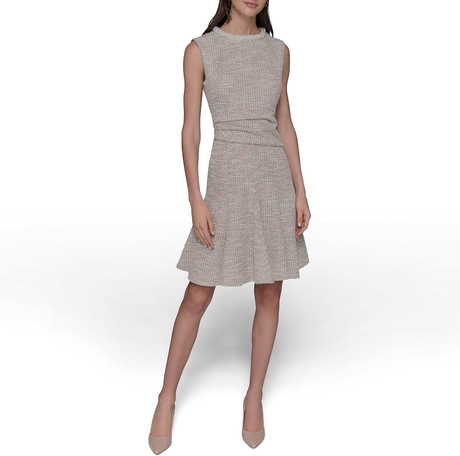 Karl Lagerfeld Womens Flare Skirt Sleeveless Stretch Dress - Image 2