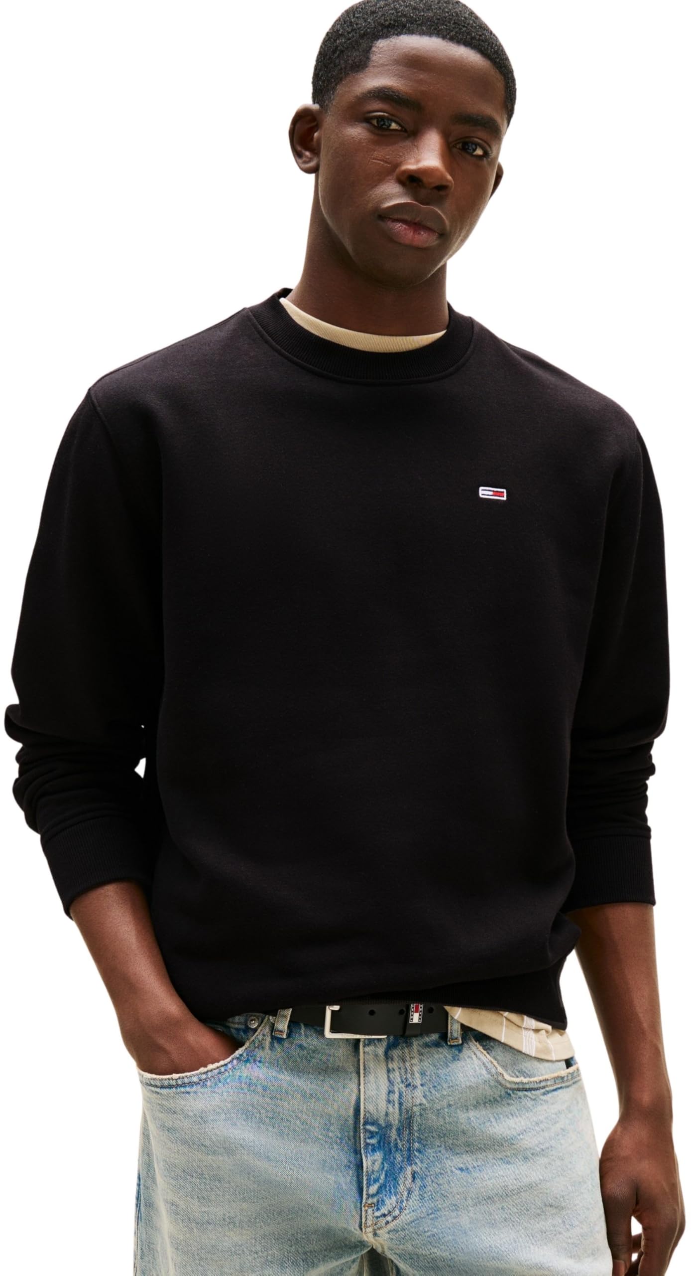 Tommy Jeans Men's Black Crew Neck Sweatshirt in Size 2XL, Sports Direct