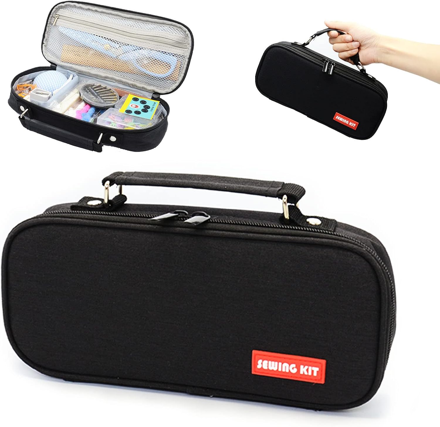 安心の定価販売 裁縫セット ソーイングセット ブラックストライプ 基本裁縫用具一式 Bagochile Cl
