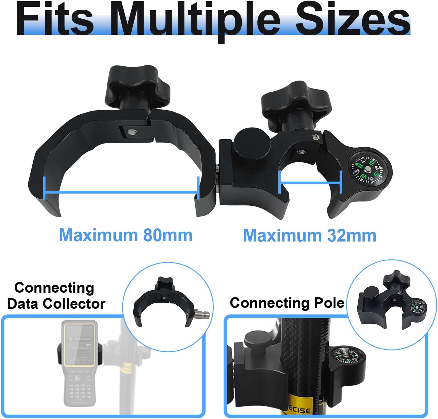 Data Collector Bracket Compatible with Trimble TSC3, Aluminium Data Collector Cradle Bracket Compatible with Trimble TSC3 GPS Surveying Equipment