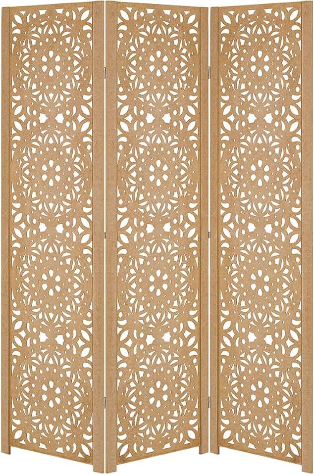 Biombo Divisoria Inteiro Divisor Separador de Ambiente Madeira MDF (3, Mandala)