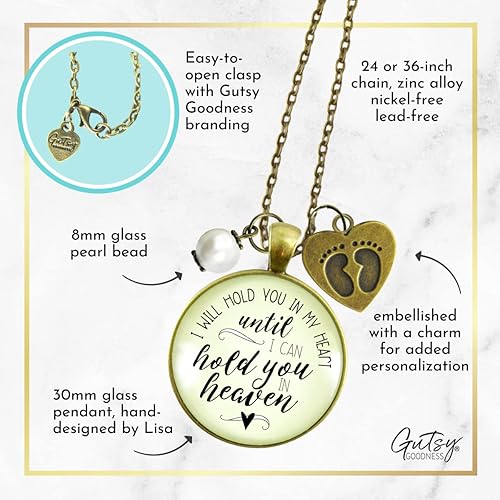 Miniatura 5 de Miscarriage Necklace Hold You in Heart Baby Remembrance Jewelry Gift 24"