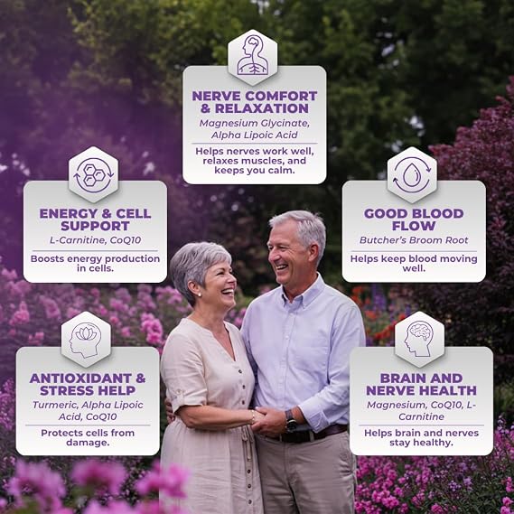 Vitalyra Nerve Support - Alpha Lipoic Acid, Magnesium & CoQ10, Vegan