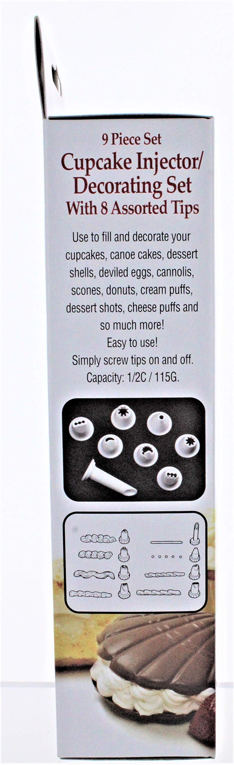 Inyector de cupcakes de 9 piezas con 8 puntas surtidas (paquete de 2) 5