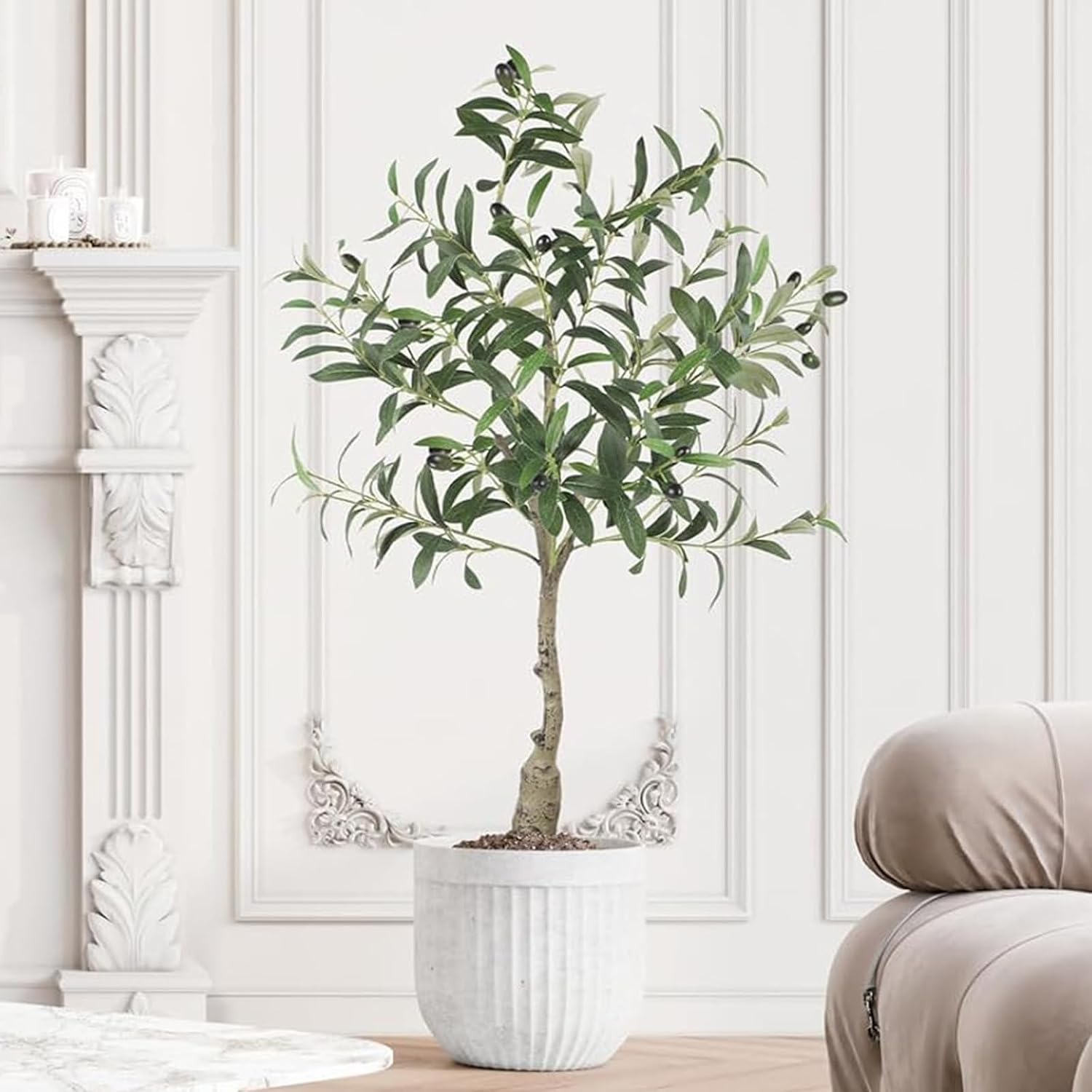 Amazon.com: YOLEO Artificial Olive Tree 3FT Tall Faux Silk Plant for ...