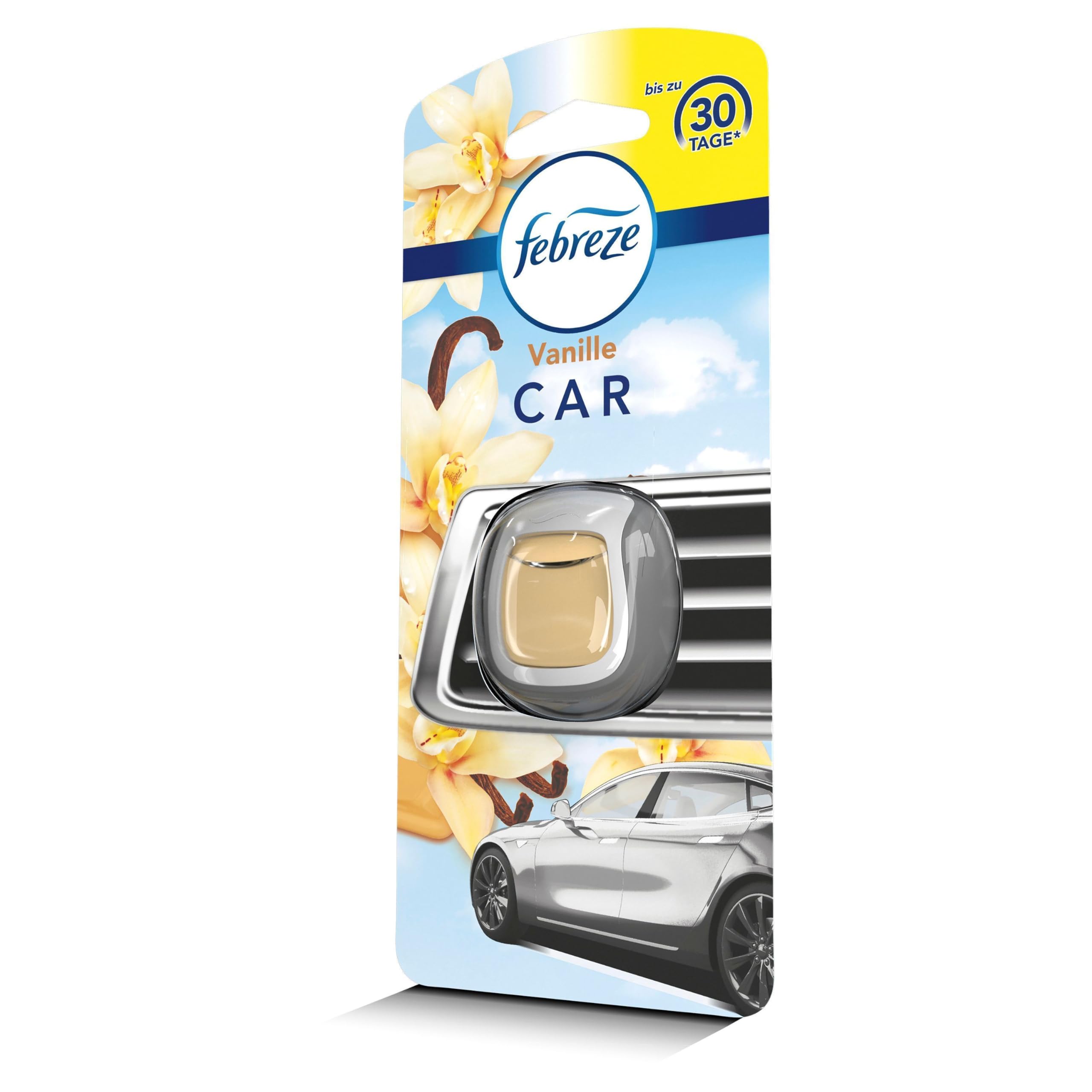 Febreze Auto Lufterfrischer (2 ml) Vanille, Starterset, Auto Duft gegen Gerüche (Verpackung kann variieren) Drogerie & Körperpflege