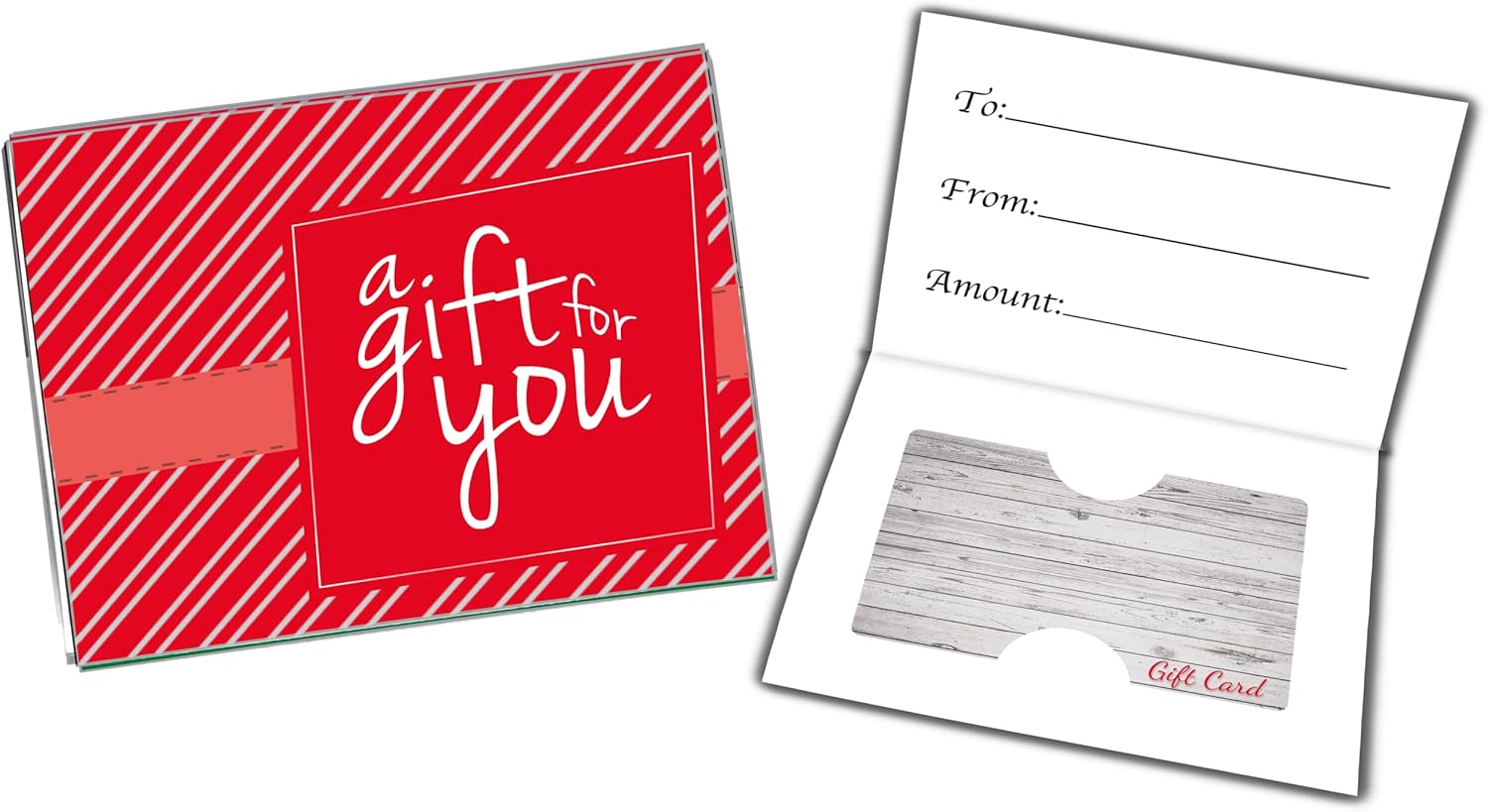 Gift Card Presenters (A Gift for You - Red Stripe) 500 Pack