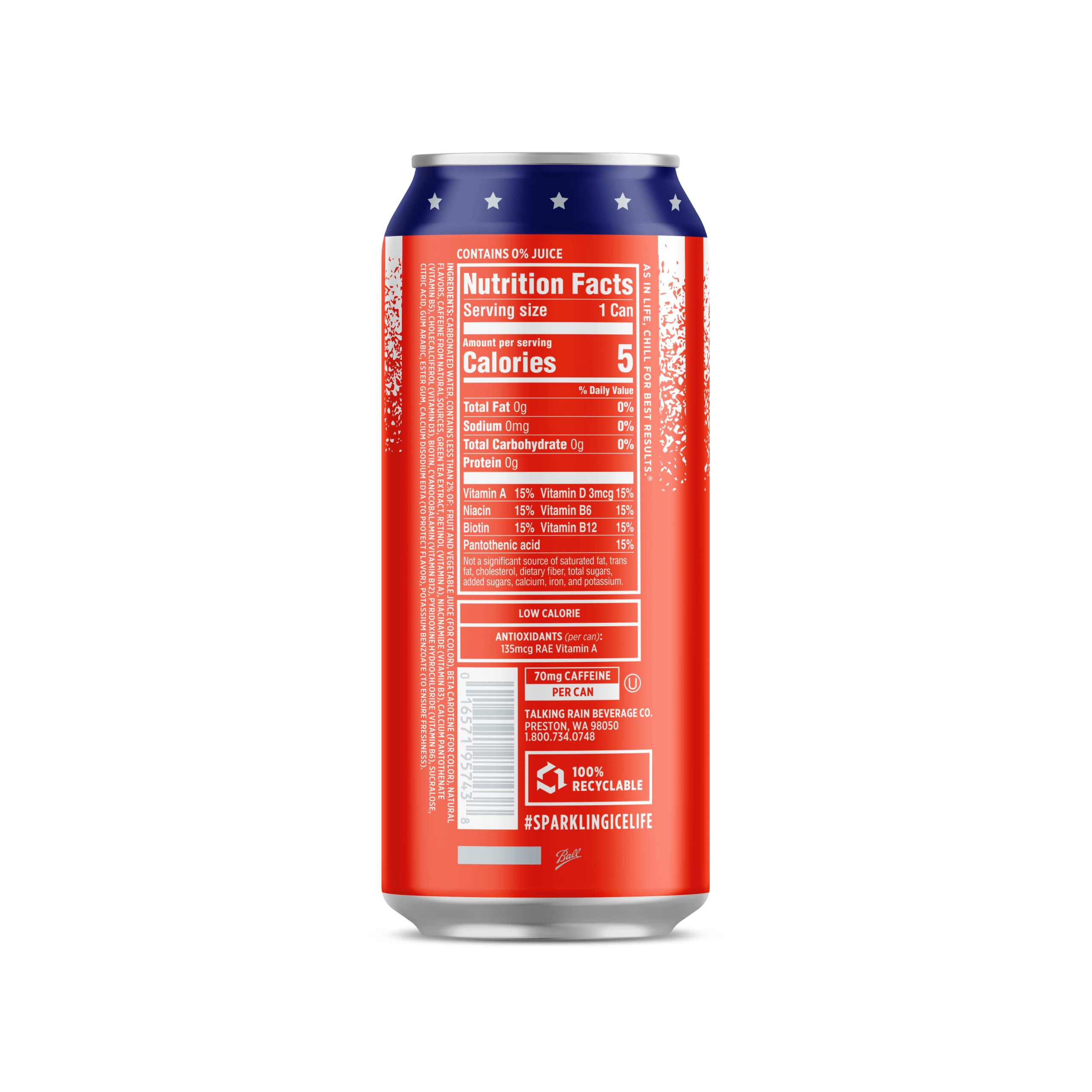 Sparkling Ice® +Caffeine Watermelon Lemonade 16oz Can (Pack of 4)
