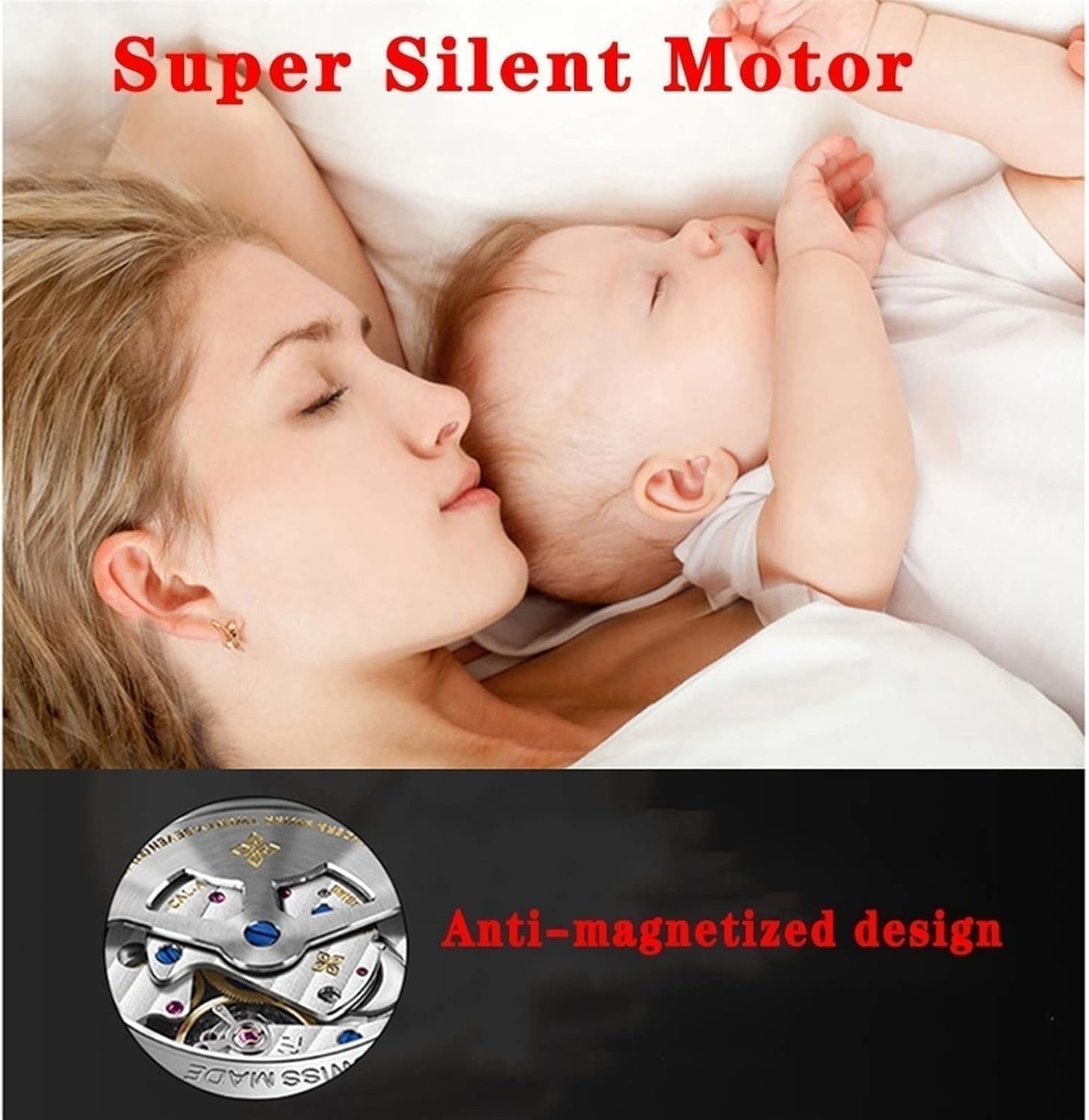 Black,Automatic Watch Winder, Holds 4 Watches, with LED Lights and LCD Display, Silent Motor, Watch Rotator
