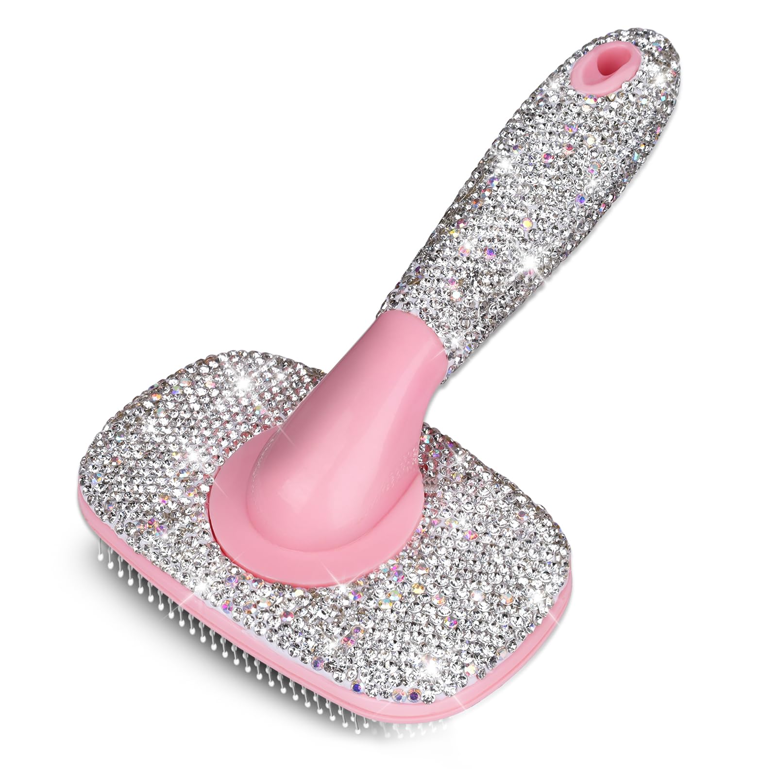 WOOFUU Pet Grooming Brush with Ceramic Clay Craft & Diamond Embedded Design, Washable