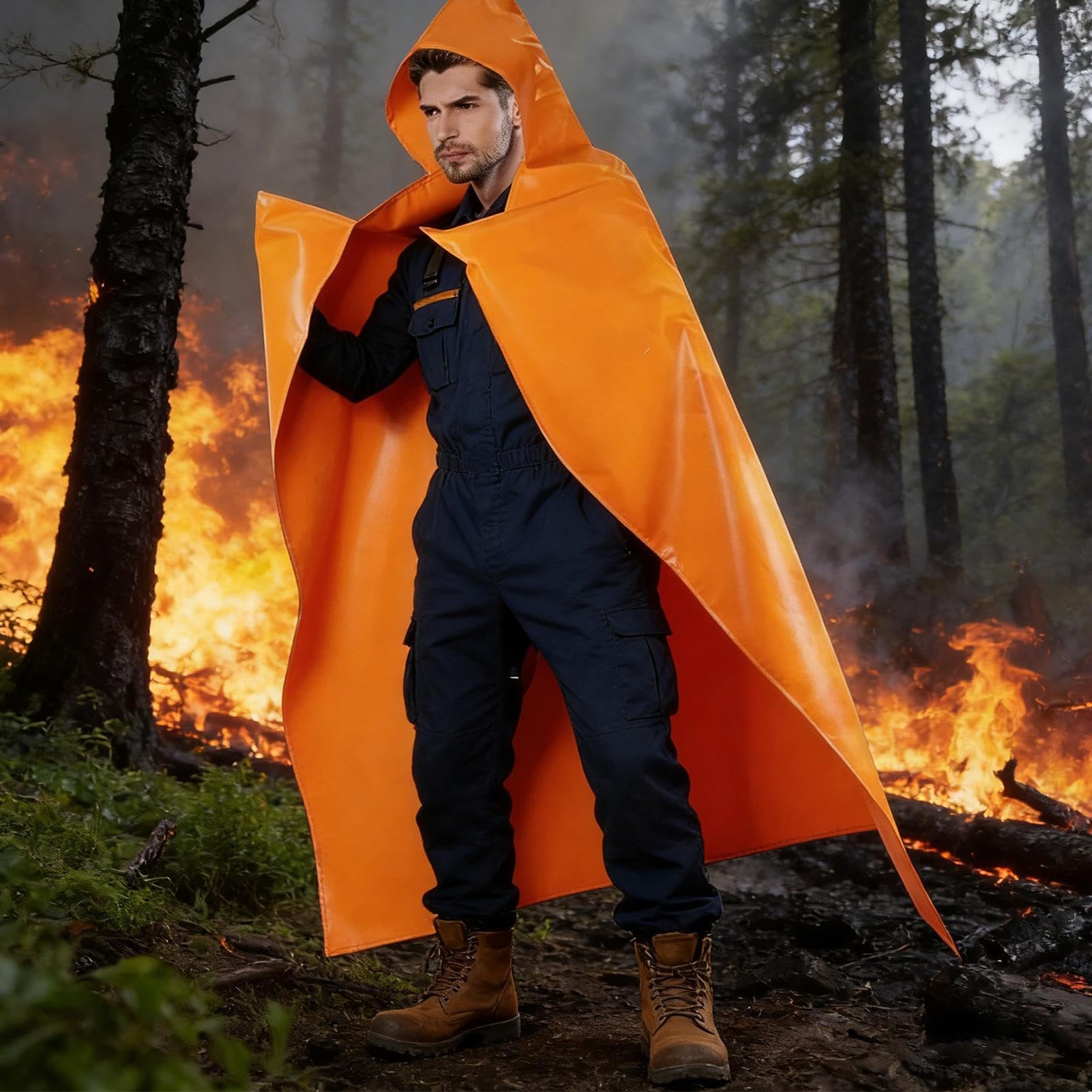 Capa de escape de incendios | Traje con capucha de seguridad ignífugo - Capa de escape de incendios para el hogar, coche comercial, hotel, dormitorio, cocina, hombres, mujeres, jóvenes y adolescentes