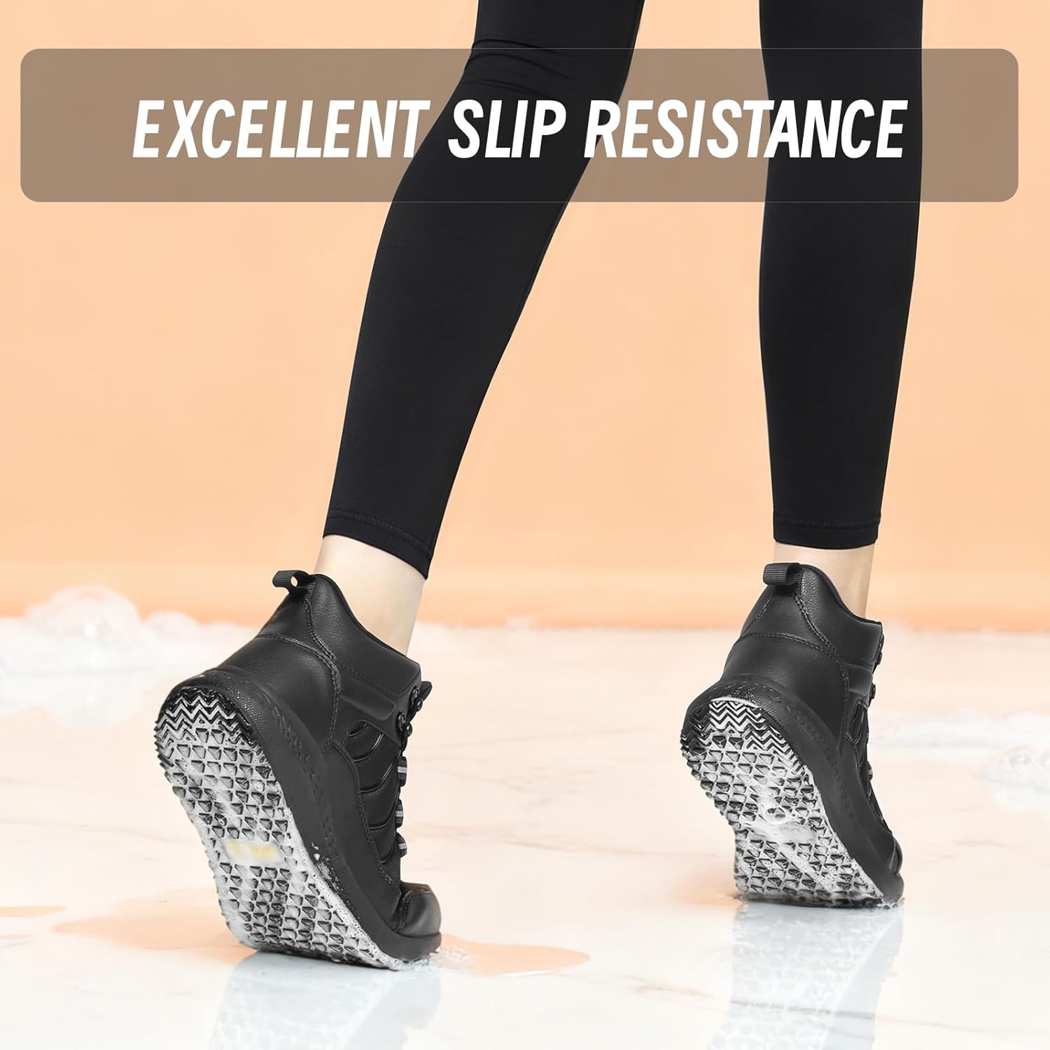 Women Slip Resistant Waterproof Boots - Comfortable & Ankle Support Work Shoes for Restaurant, Casual, Hiking & Work - Zapatos Trabajo - Image 3