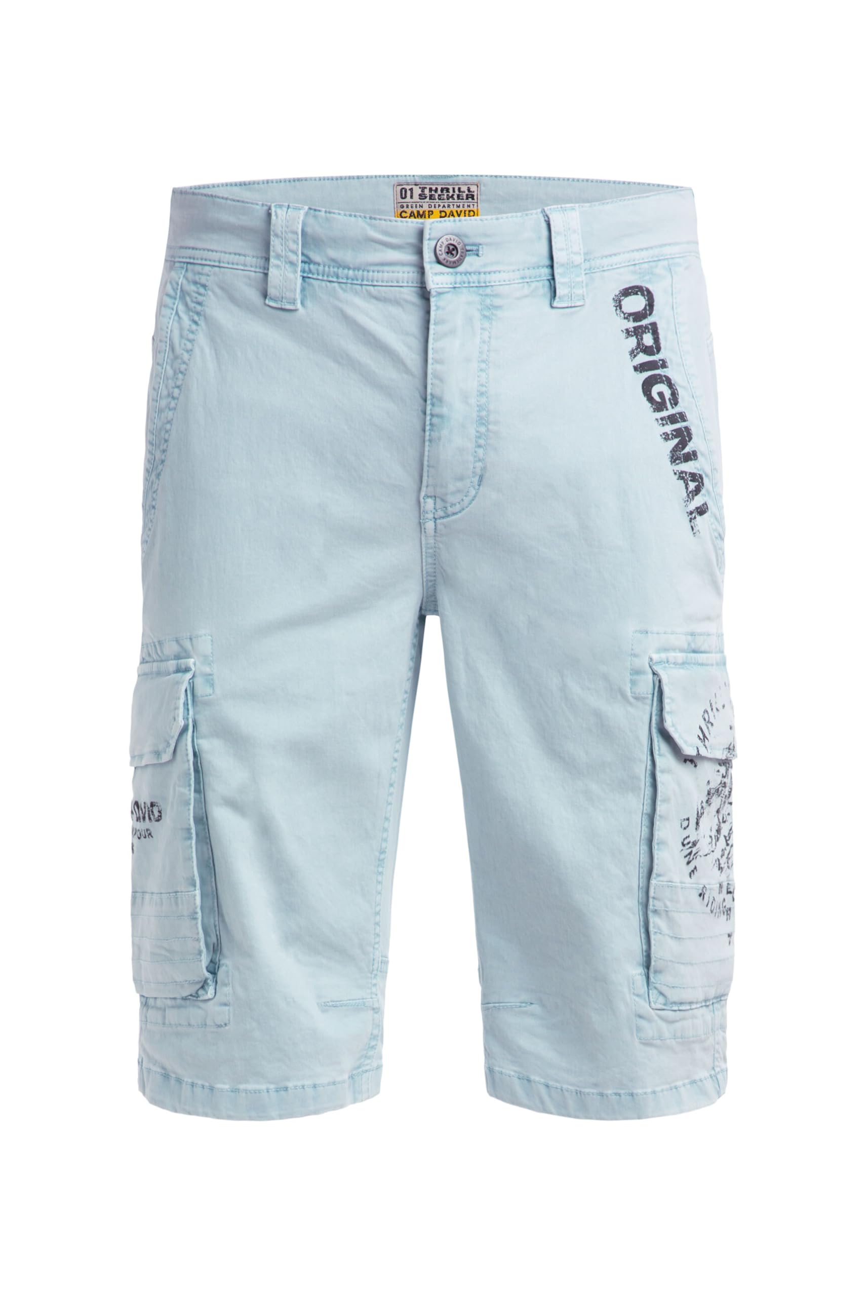Camp David Herren Cargo Shorts mit Prints im Used Look