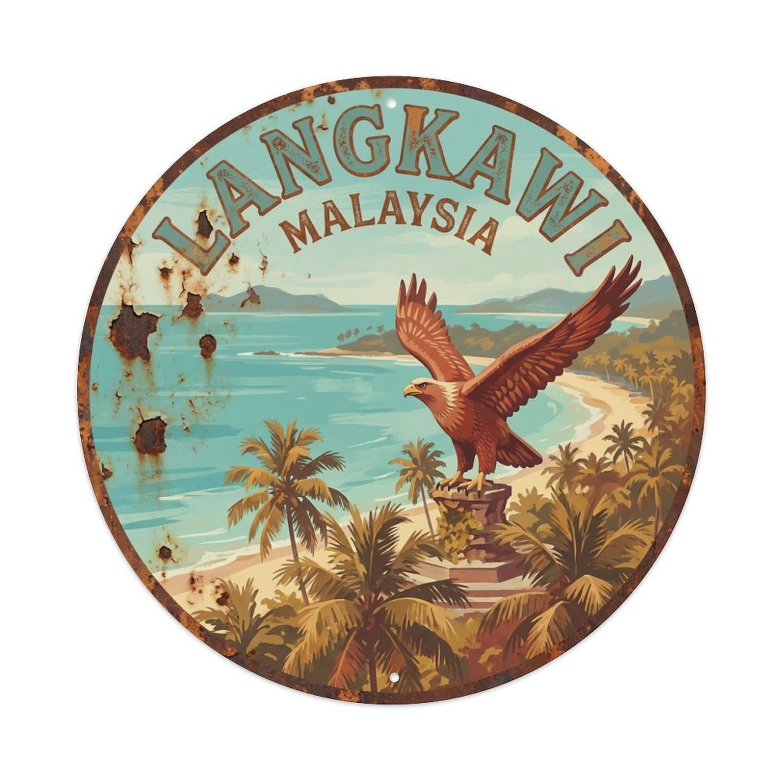 Malaysia Vintage Travel Langkawi Metal Tin Sign