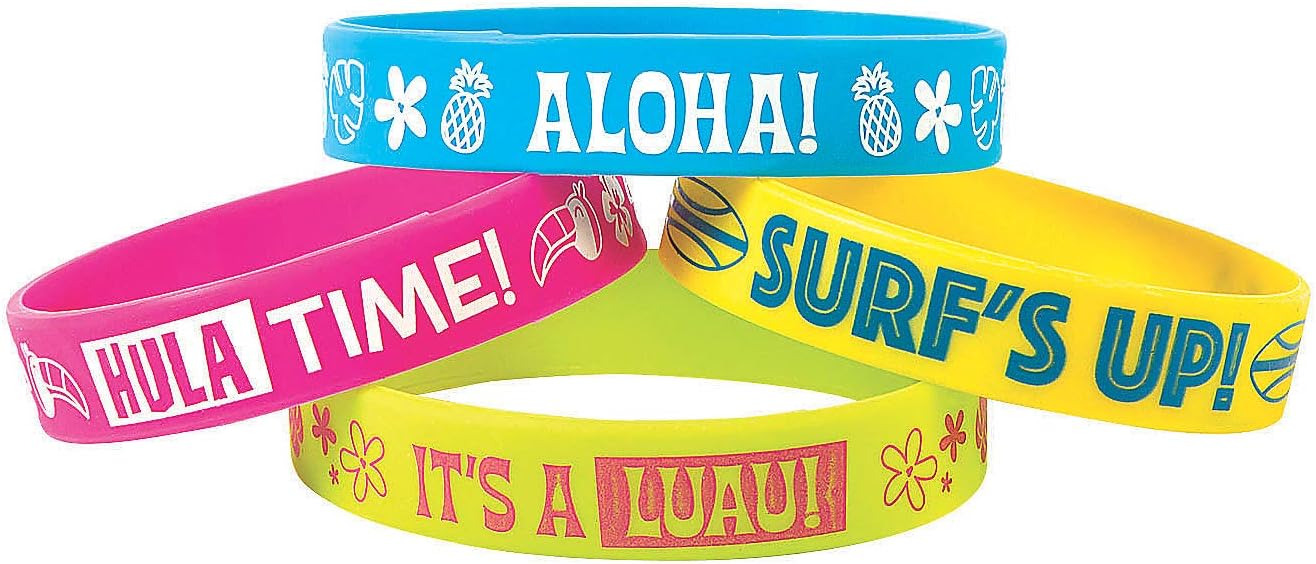 Fun Express Luau Rubber Bracelets - Jewelry - 12 Pieces