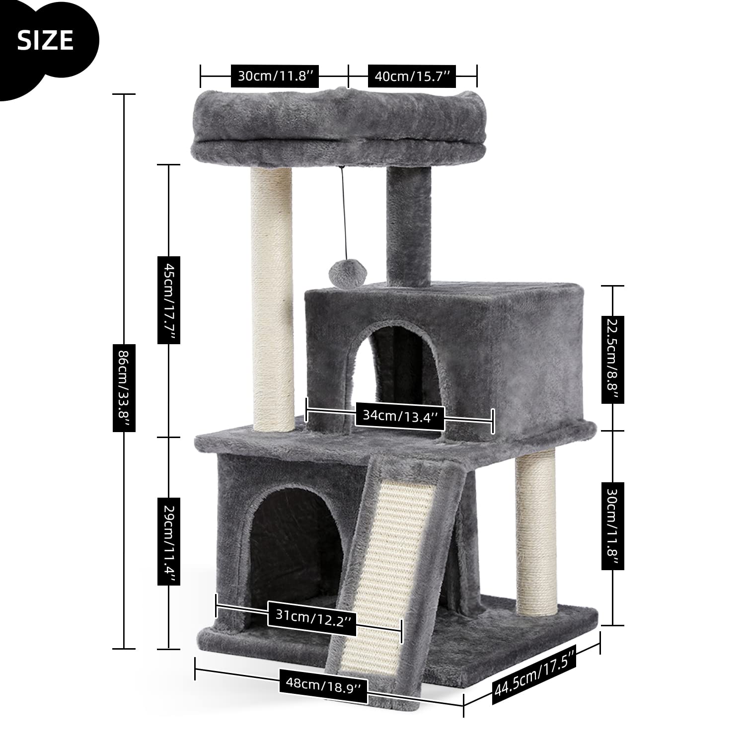 Amazon.com : PAWZ Road 34 Inches Cat Tree Multilevel Cat