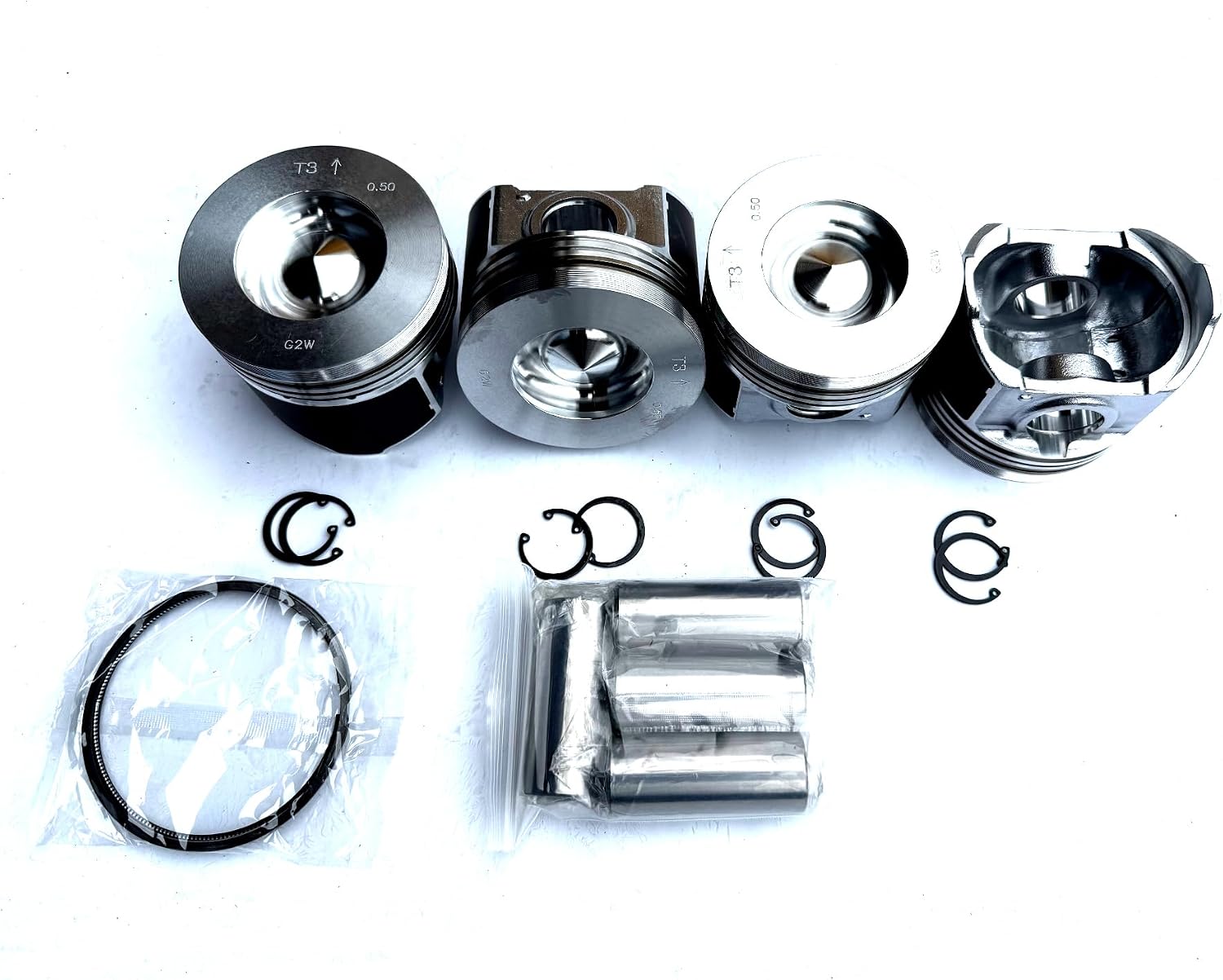 V3800 V3800DI Engine Oversize +0.50mm Pistons + Ring Set Engine For Kubota Overhaul Parts