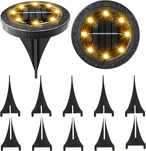 Paquete de 2 luces solares LED impermeables para exteriores, luces solares de jardín para paisaje, camino, patio, pasarela, césped, entrada (blanco