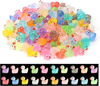 Mini Ducks 500 Pack 20 Colors Tiny Cruise Ducks Glow Animals