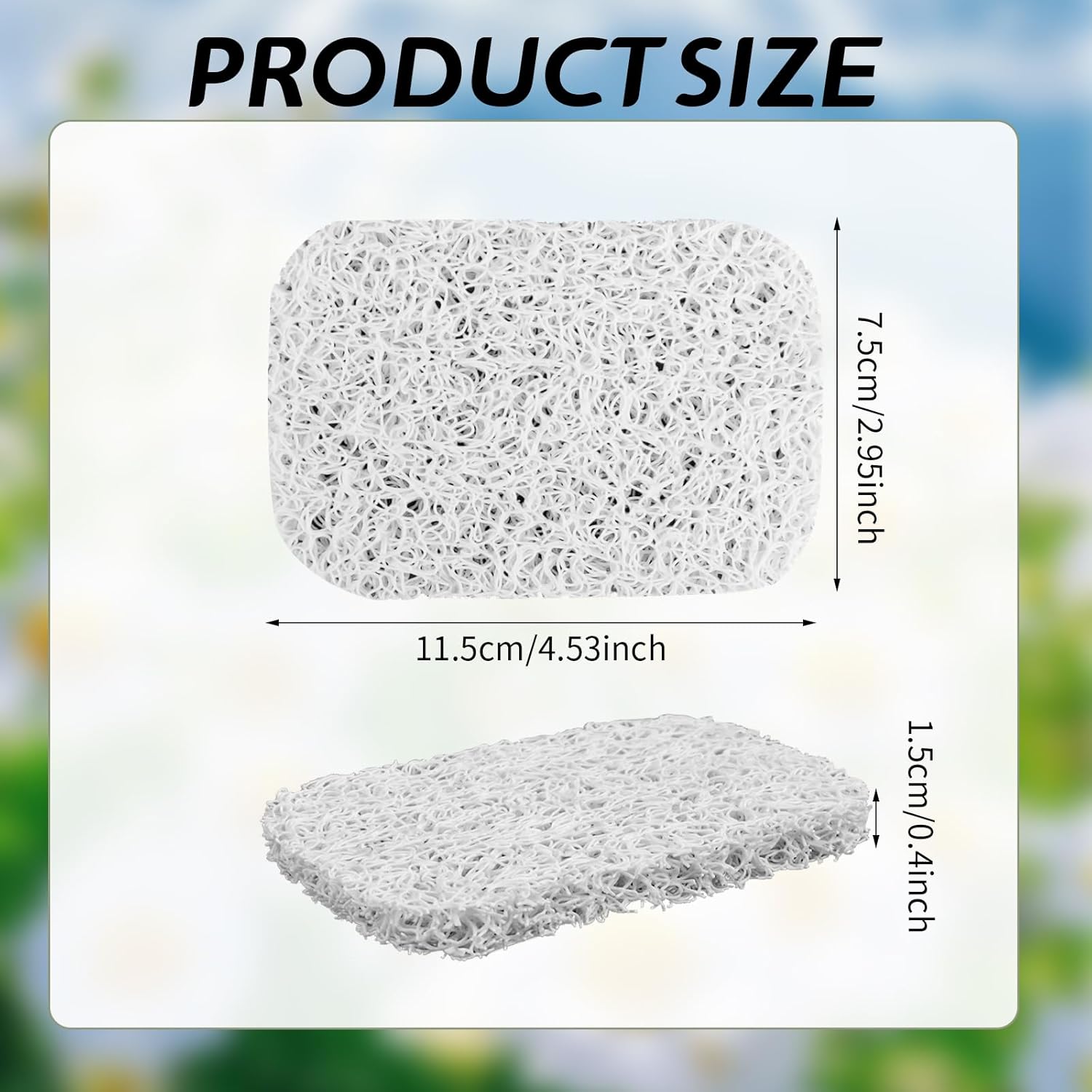 120 Pcs White Soap Saver Pads Non Slip Soap Dishes Mat Self Draining Cleaning Holder Pad for Bathroom Kitchen Hotel Supplies