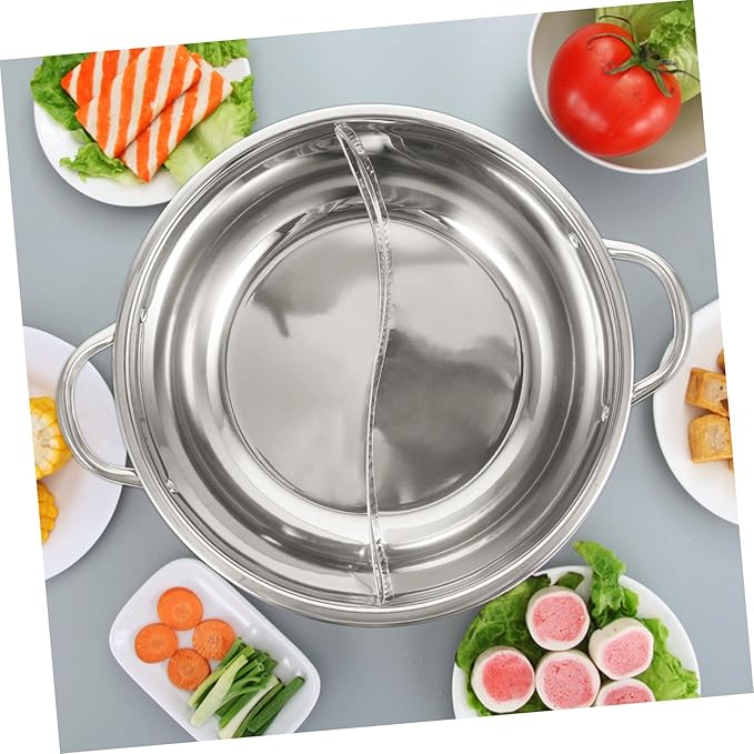 Olla Eléctrica Shabu Shabu Dos Sabores LALADEFIEE Acero Inoxidable miniatura 2