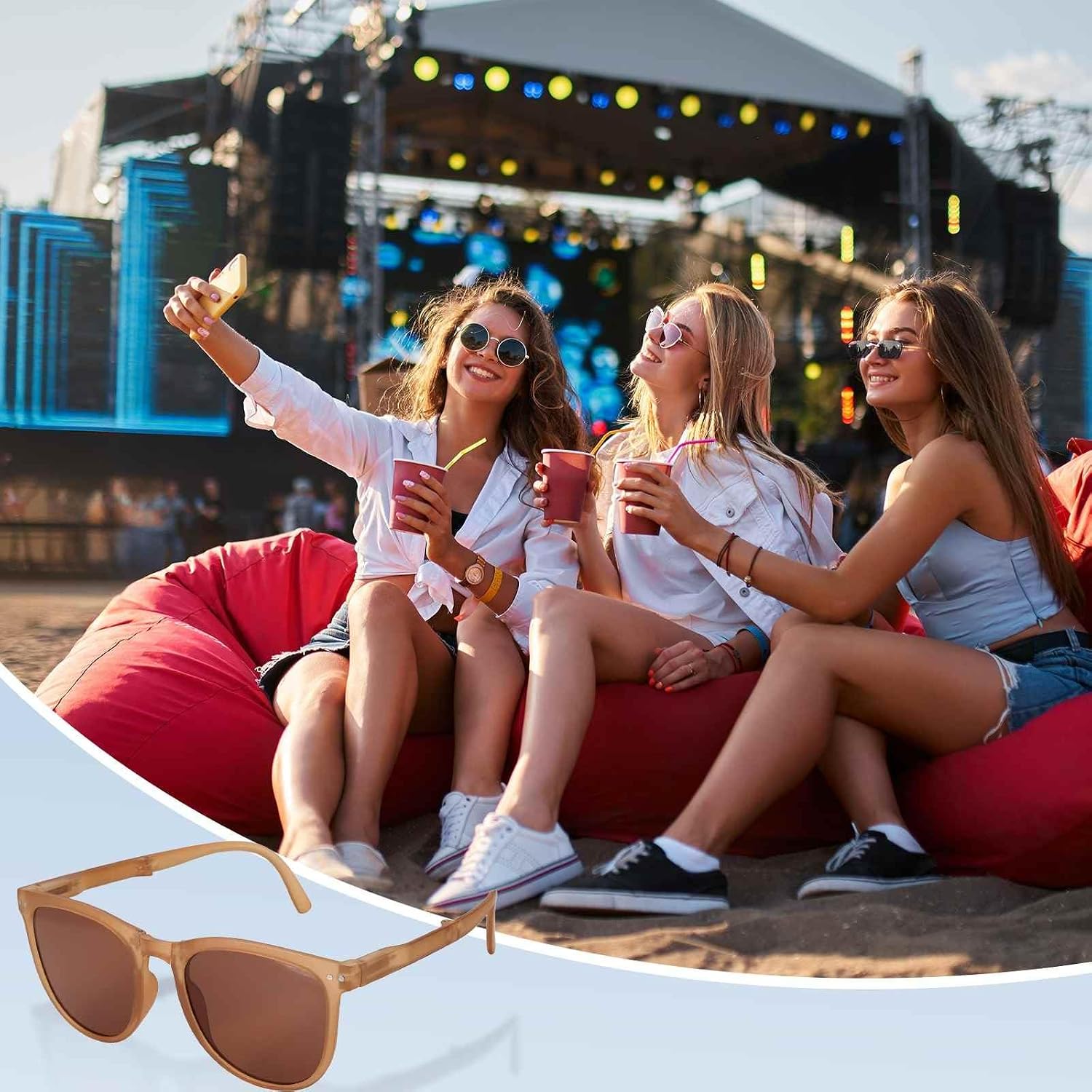 HARFINGTON Sunglasses for Women Men, PC Sunglasses Sunshine Protection Shades image 5