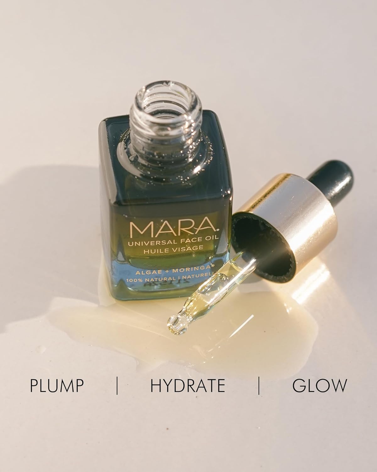 MARA - Universal Hydrating Face Oil for Anti-Aging + Glow with Algae + Moringa | Superfood Plant Oils Plump Skin, Boosts Firmness, For All Skin Types (1.2 oz | 35 ml) - Image 7