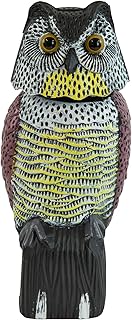 Woodside Large Realistic Owl Decoy With Rotating Head Bird/Pigeon/Crow Scarer