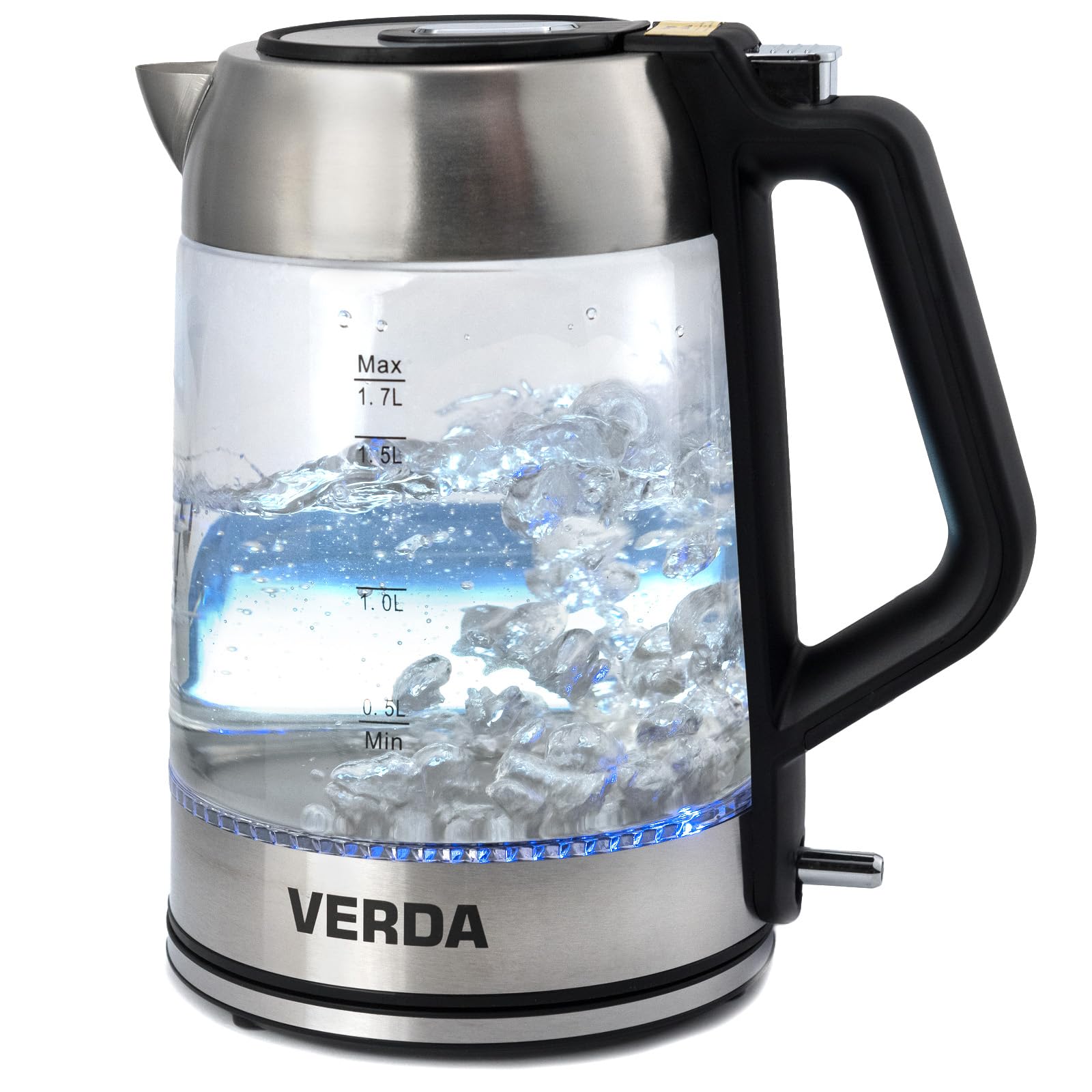 Wasserkocher 1,8 Liter 2200W – Glaskanne Mit LED-Beleuchtung, Edelstahlboden, Kalkfilter, OneTouch-Deckel, BPA-frei