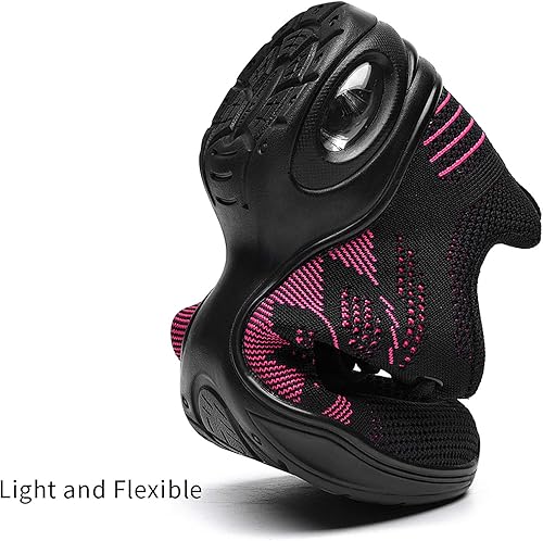 Miniatura 5 de Zapatos de jazz para mujer, con cordones, transpirables, con amortiguación de aire, suela dividida, atléticos, para caminar, bailar, plataforma