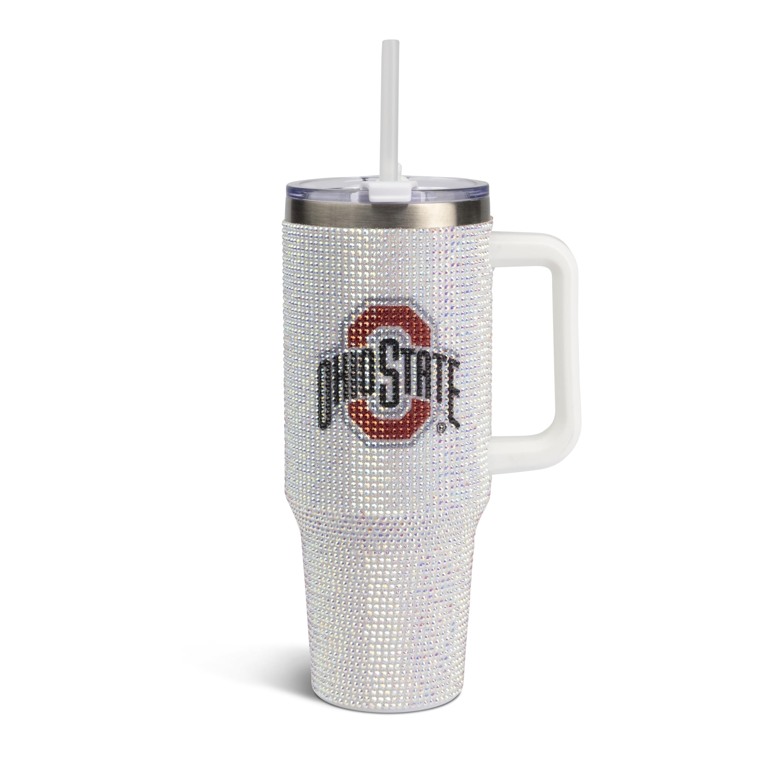 The Memory Company Officially Licensed 40oz White Bling Game Day Tumbler, Ohio State University