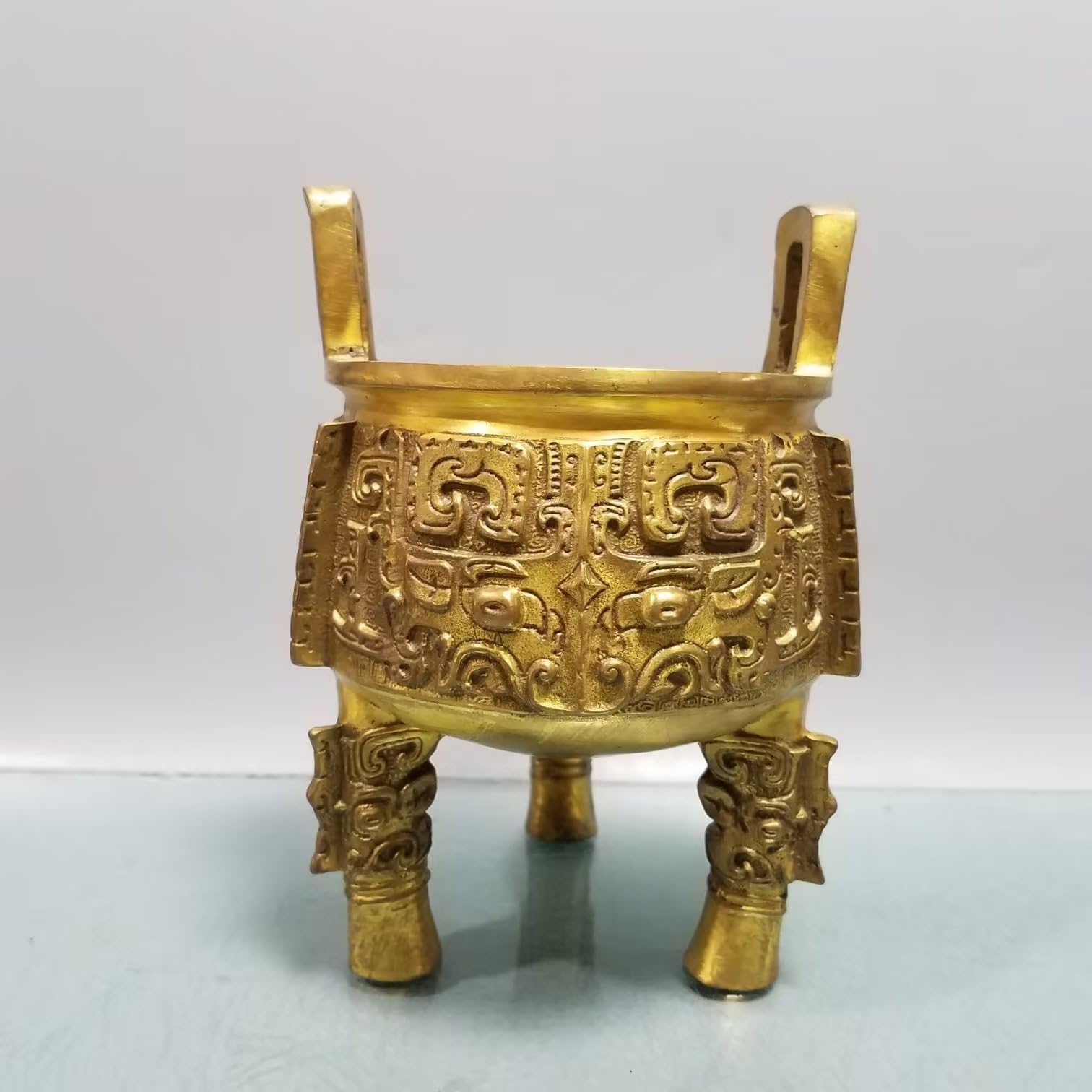 Pure Copper Shengding Decoration Living Room Company Office Desktop Decoration Zhenzhai Zhaocai Dingsheng Qianqiu Fangding Yuanding