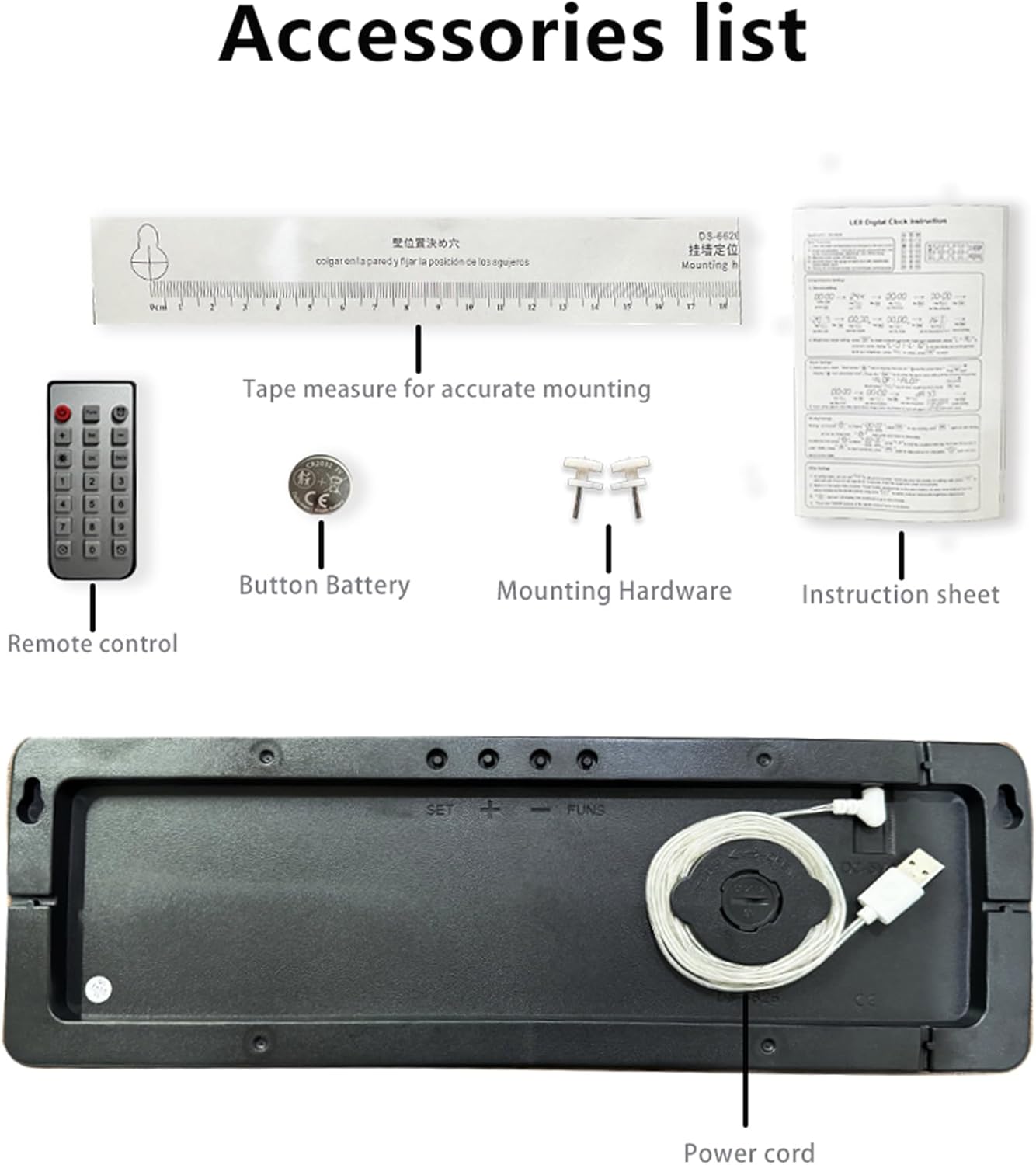 16" Large Digital Wall Clock, Count Down Timer with Remote, Alarm, Big LED Auto Dimming Wall Clock, Temperature Suitable for Living Room, Warehouse, Shop, Gym