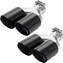 Carbon Fiber Exhaust Tips 2.5" Inlet to Dual 3.5" Outlet Glossy Blue 2-Pack