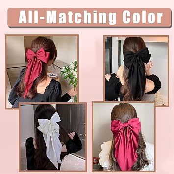 10 PCS Hair Bow,Big Bows for Girls and Womens,Hair Bow for Womens,Hair Ribbons,Large Hair Bow for Women,Bows for Women,Oversized Long-tail Cute Aesthetic Hair Accessories(Red Series)