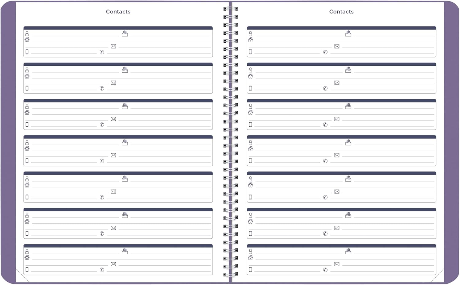 Blueline® Essential Academic Monthly Planner, 14 Months, July 2024 to August 2025, Twin-Wire Binding, Soft Vicuana Cover, 11" x 8.5", Dusty Purple (CA701F.03-25)