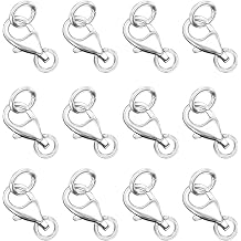 OHINGLT Lobster Claw Clasps with Closed Jump Rings, Silver Jewelry Clasp