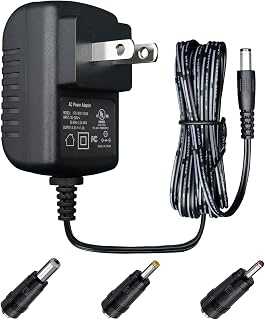 6V 1A 6ft AC DC Power Supply Adapter with 3 Tips Replacement Backup Cord for Auto Trash Can Sewing Machine Doorbell Alarm Baby Monitor Scale Radio Speaker