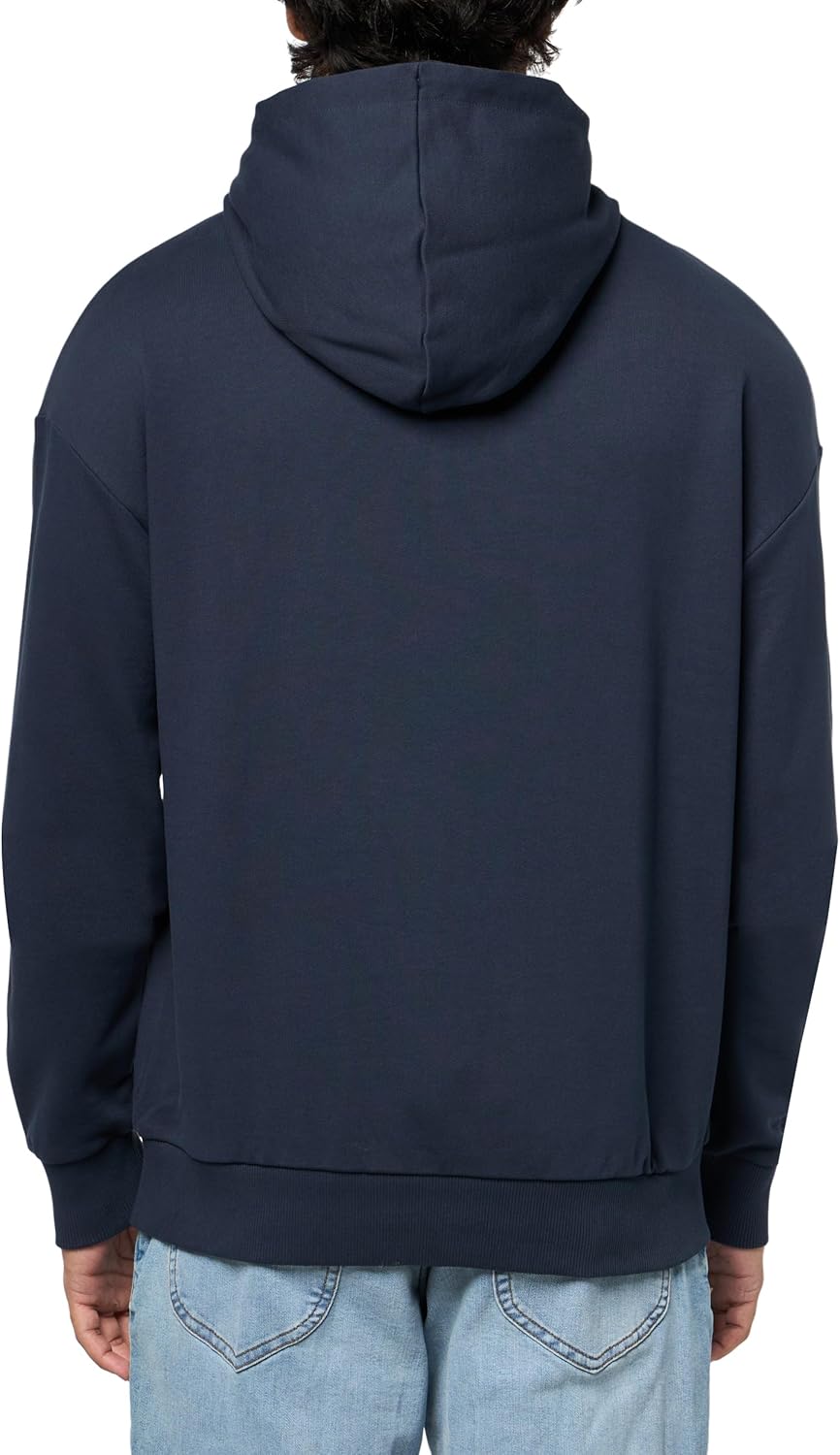 HUGO mens Twill French Terry Logo Patch Hooded Sweatshirt - Image 2