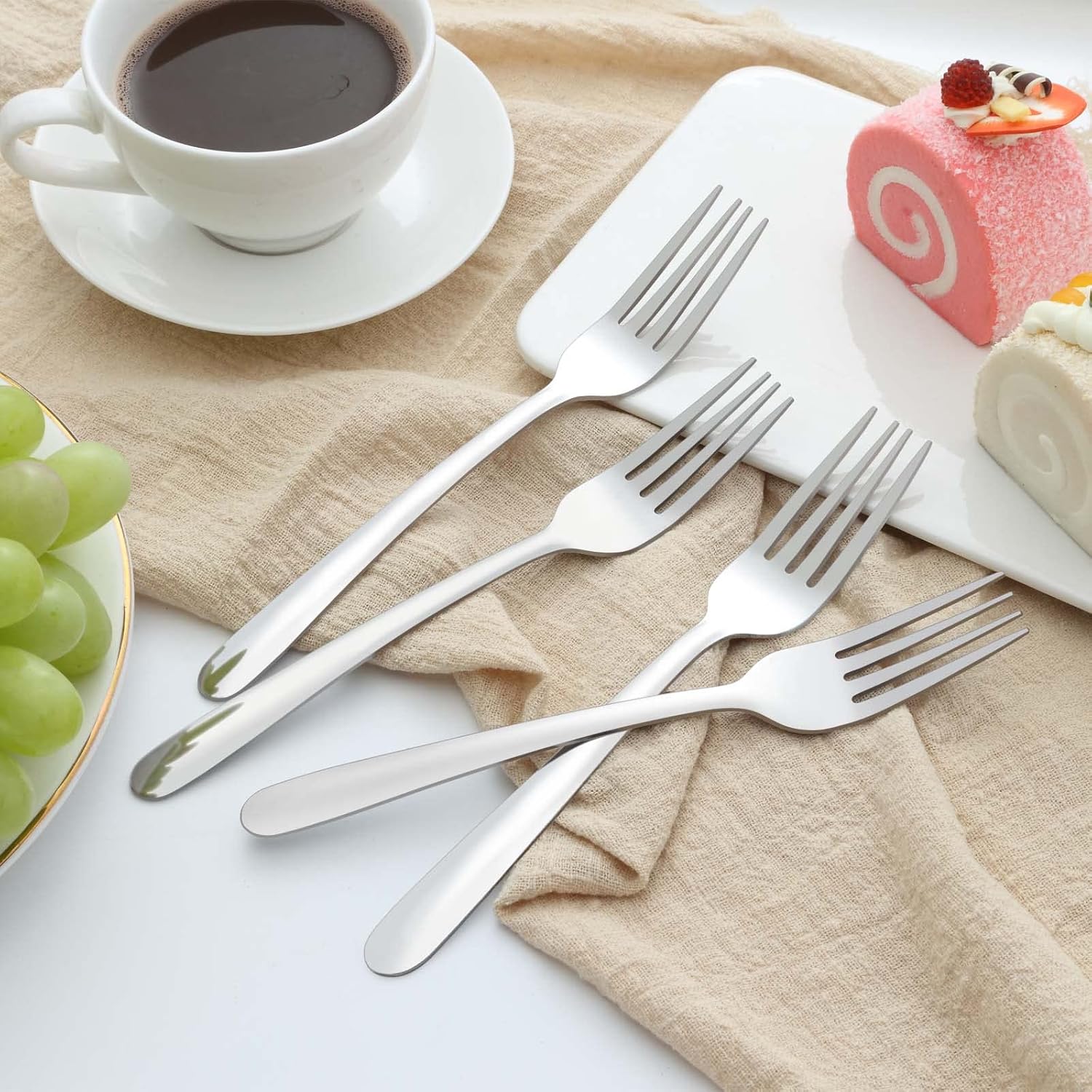 36 Piece Salad Forks, 7 Inch Small Forks in Stainless Steel mirror polished and Dishwasher Safe, Used For Tasting Cakes and Fruits