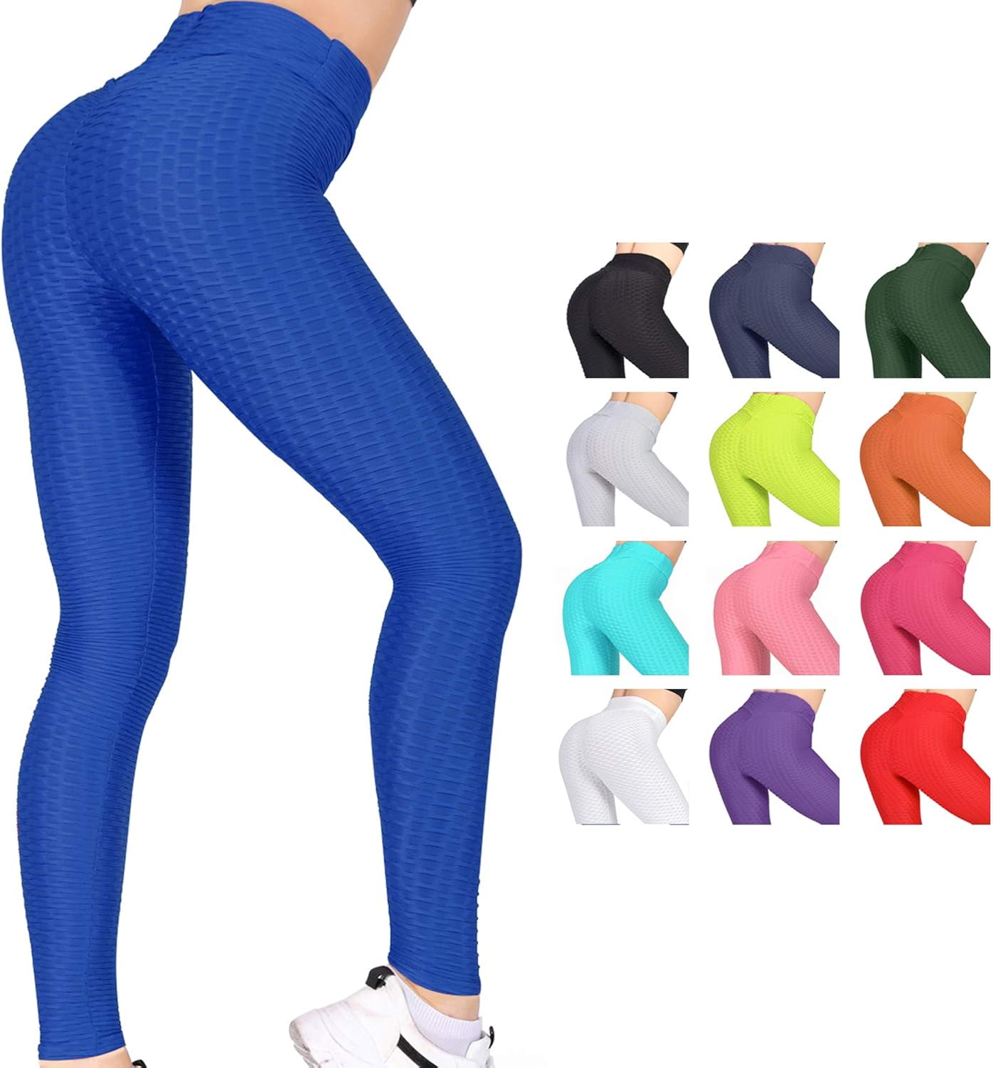 TIK Tok Womens Yoga Pants- High Waisted Butt Lift Tummy Control Leggings Booty Lift Workout Textured Gymshark Tights